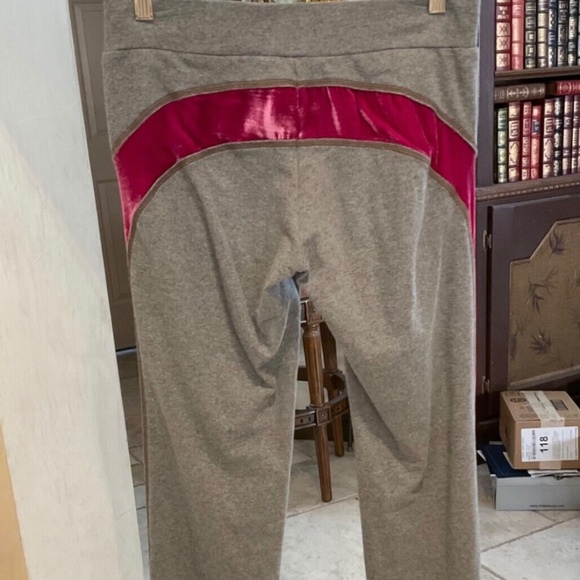 Bebe Sport Gray Track Suit Set Mauve Velvet Stripe Hoodie ! M Hoodie - XS Pant - Picture 7 of 10